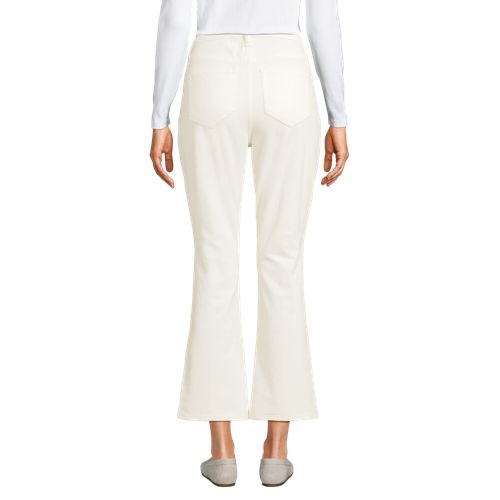  Lands' End Knöchellange Feincord-schlaghose High Waist, Damen, Größe:40 Petite, Weiß, Baumwoll-mischung, By Lands' End 