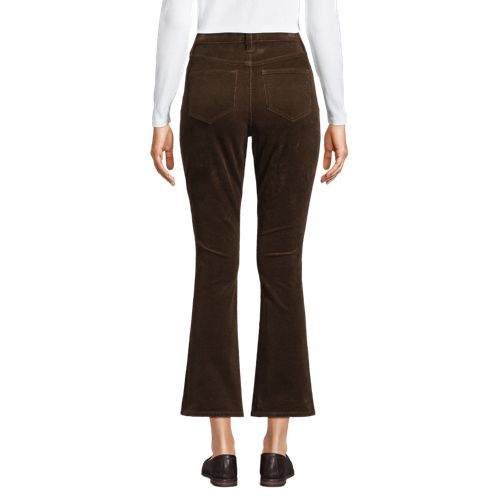  Lands' End Knöchellange Feincord-schlaghose High Waist, Damen, Größe:42 Petite, Braun, Baumwoll-mischung, By Lands' End 
