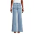 Women's Denim High Rise Button Front Patch Pocket Wide Leg Jeans, Back