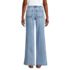 Women's Petite Denim High Rise Button Front Patch Pocket Wide Leg Jeans, Back