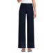 Women's Denim High Rise Button Front Patch Pocket Wide Leg Jeans, Front