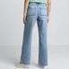 Women's Denim High Rise Button Front Patch Pocket Wide Leg Jeans, Back