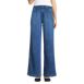 Women's High Rise Soft Denim Pleated Wide Leg Trousers, Front