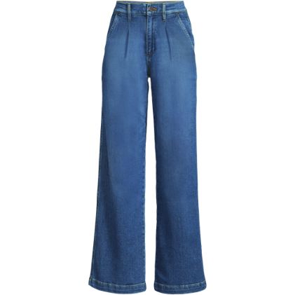 Women's Tall High Rise Soft Denim Pleated Wide Leg Trousers - image 3