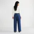 Women's High Rise Soft Denim Pleated Wide Leg Trousers, Back