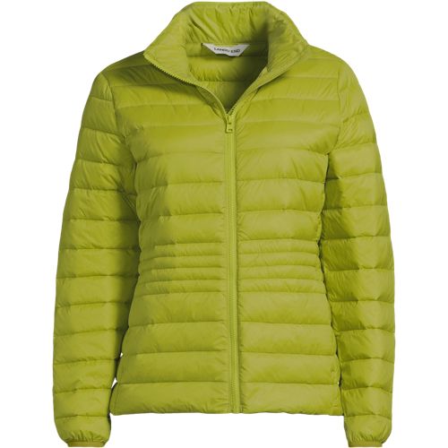 Wanderweight Down Quilt Jacket, Women, size: 3X, plus, Green, Nylon, by Lands' End