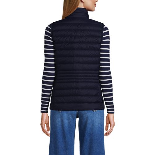  Lands' End Daunenweste Wanderweight Verstaubar Ultraleicht, Damen, Größe:44-46 Petite, Blau, Nylon, By Lands' End 