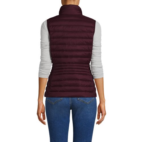  Lands' End Daunenweste Wanderweight Verstaubar Ultraleicht, Damen, Größe:32-34 Petite, Rot, Nylon, By Lands' End 