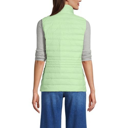  Lands' End Daunenweste Wanderweight Verstaubar Ultraleicht, Damen, Größe:44-46 Petite, Grün, Nylon, By Lands' End 