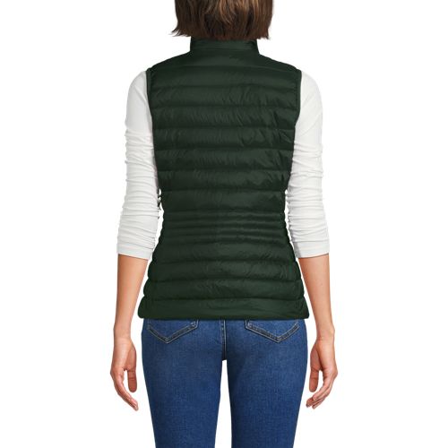  Lands' End Daunenweste Wanderweight Verstaubar Ultraleicht, Damen, Größe:32-34 Petite, Grün, Nylon, By Lands' End 