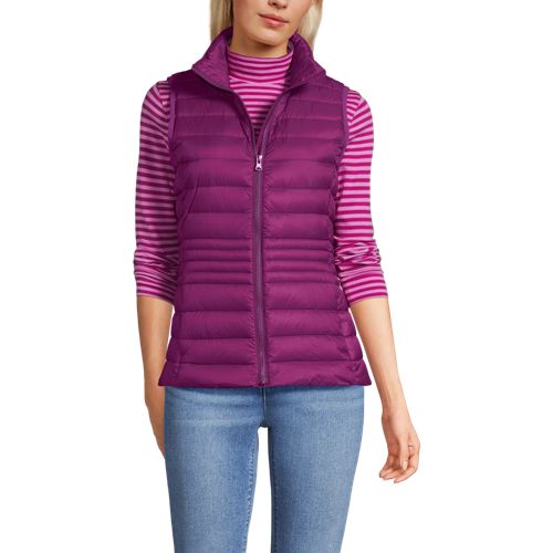  Lands' End Daunenweste Wanderweight Verstaubar Ultraleicht, Damen, Größe:32-34 Petite, Pink, Nylon, By Lands' End 