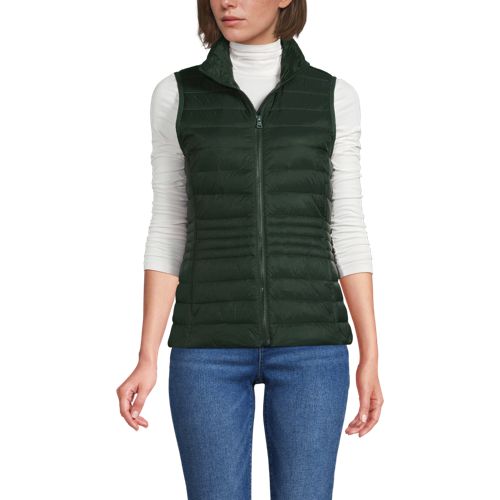  Lands' End Daunenweste Wanderweight Verstaubar Ultraleicht, Damen, Größe:32-34 Petite, Grün, Nylon, By Lands' End 