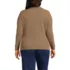 Women's Plus Size Long Sleeve Brushed Rib Wrap Top, Back