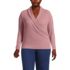 Women's Plus Size Long Sleeve Brushed Rib Wrap Top, Front