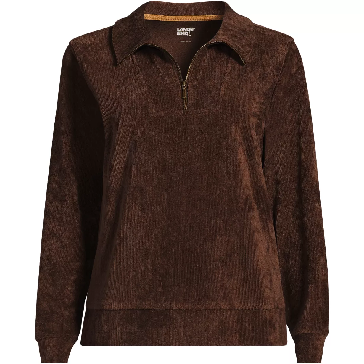 Women's Long Sleeve Sport Cord Quarter Zip Pullover