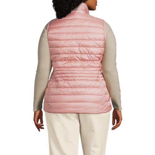  Lands' End Daunenweste Wanderweight Verstaubar Ultraleicht, Damen, Größe:48-50 Plus, Pink, Nylon, By Lands' End 