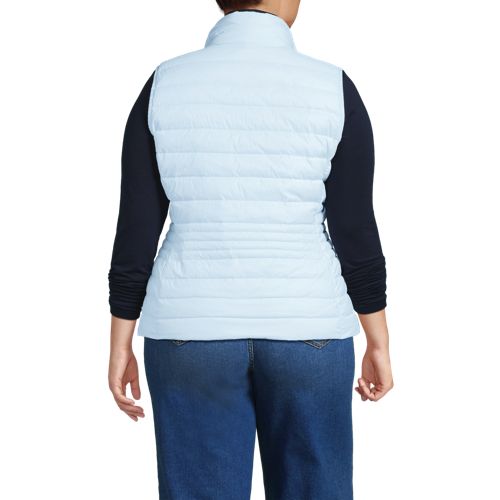  Lands' End Daunenweste Wanderweight Verstaubar Ultraleicht, Damen, Größe:48-50 Plus, Blau, Nylon, By Lands' End 