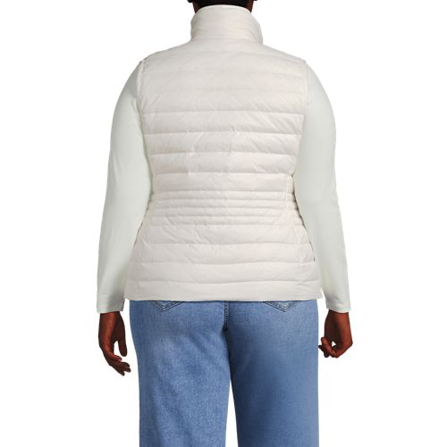  Lands' End Daunenweste Wanderweight Verstaubar Ultraleicht, Damen, Größe:48-50 Plus, Weiß, Nylon, By Lands' End 