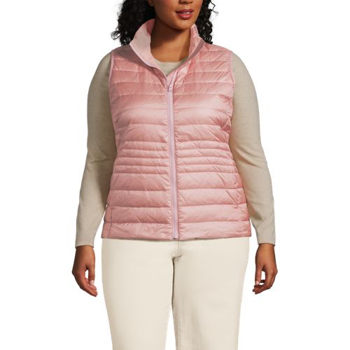  Lands' End Daunenweste Wanderweight Verstaubar Ultraleicht, Damen, Größe:48-50 Plus, Pink, Nylon, By Lands' End 