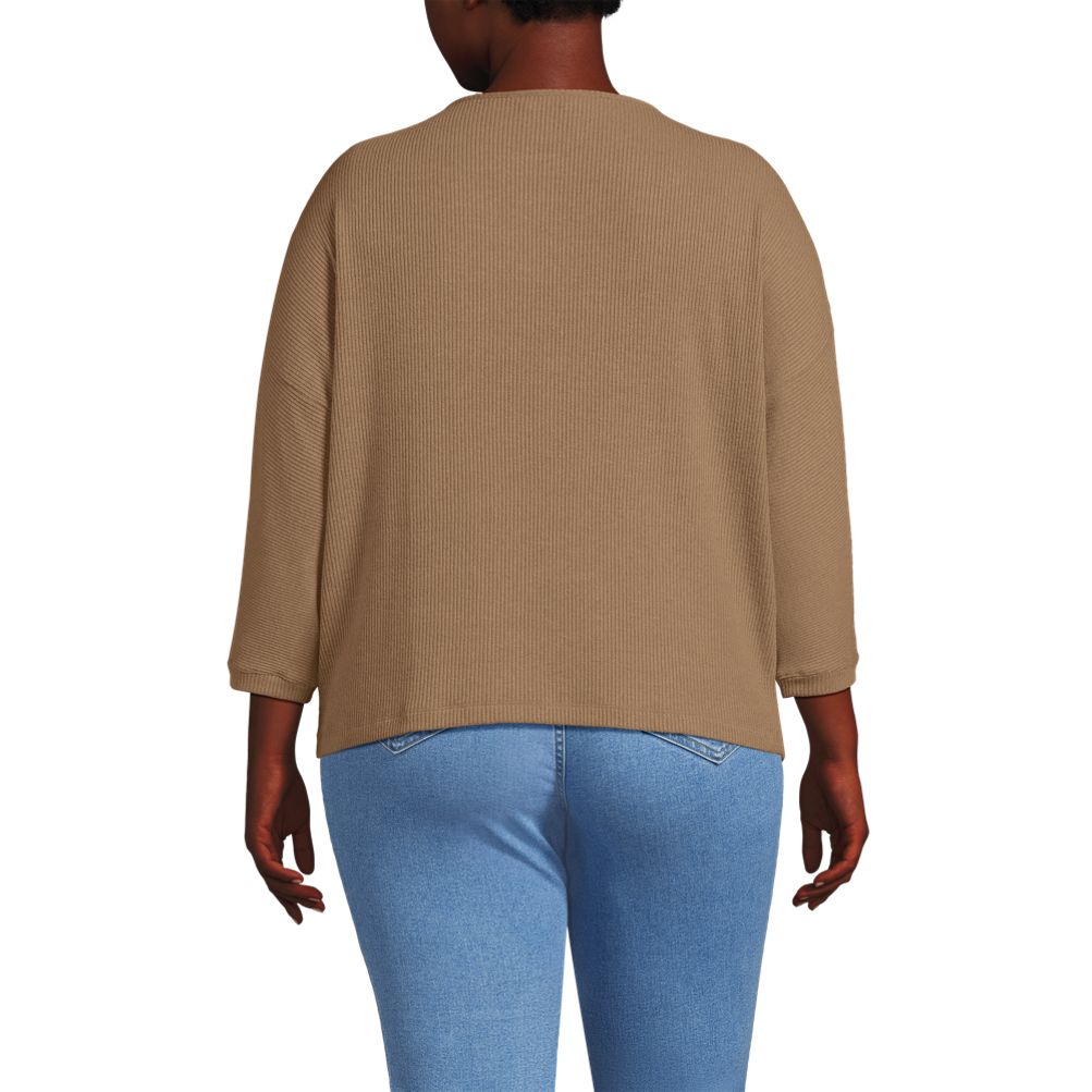 トップス Eaphi dolman sleeve docking tops Women's 3/4 Sleeve Cozy Rib Dolman Top | Lands' End