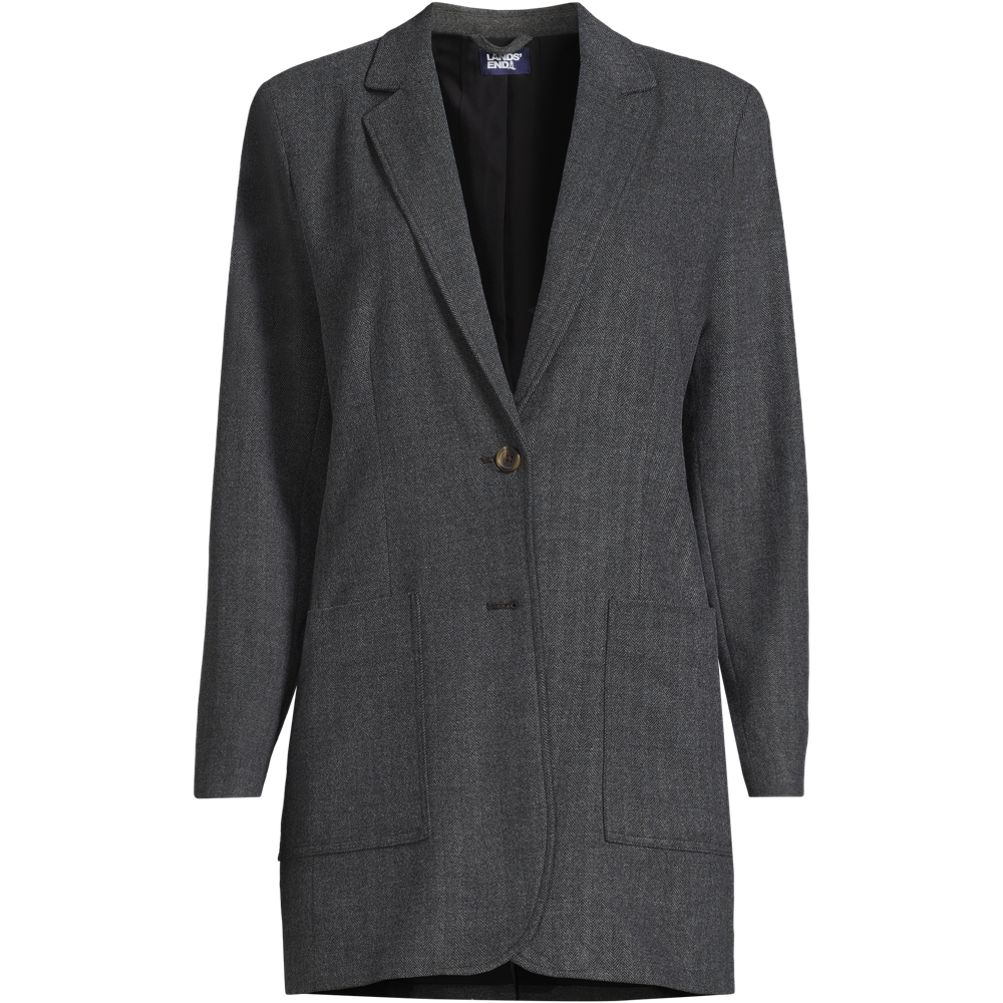 Lands end long blazer coat online