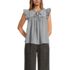Women's Split Neck Satin Ruffle Blouse, alternative image