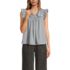 Women's Split Neck Satin Ruffle Blouse, Front