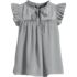 Women's Split Neck Satin Ruffle Blouse, Front