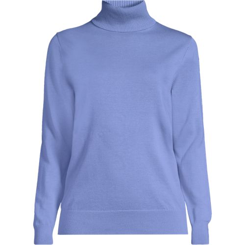  Lands' End Feinstrick-rollkragenpullover Aus Baumwolle, Damen, Größe:32-34 Regular, Blau, Baumwolle, By Lands' End 