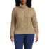 Women's Plus Size Drifter Cable Turtleneck Sweater, Front