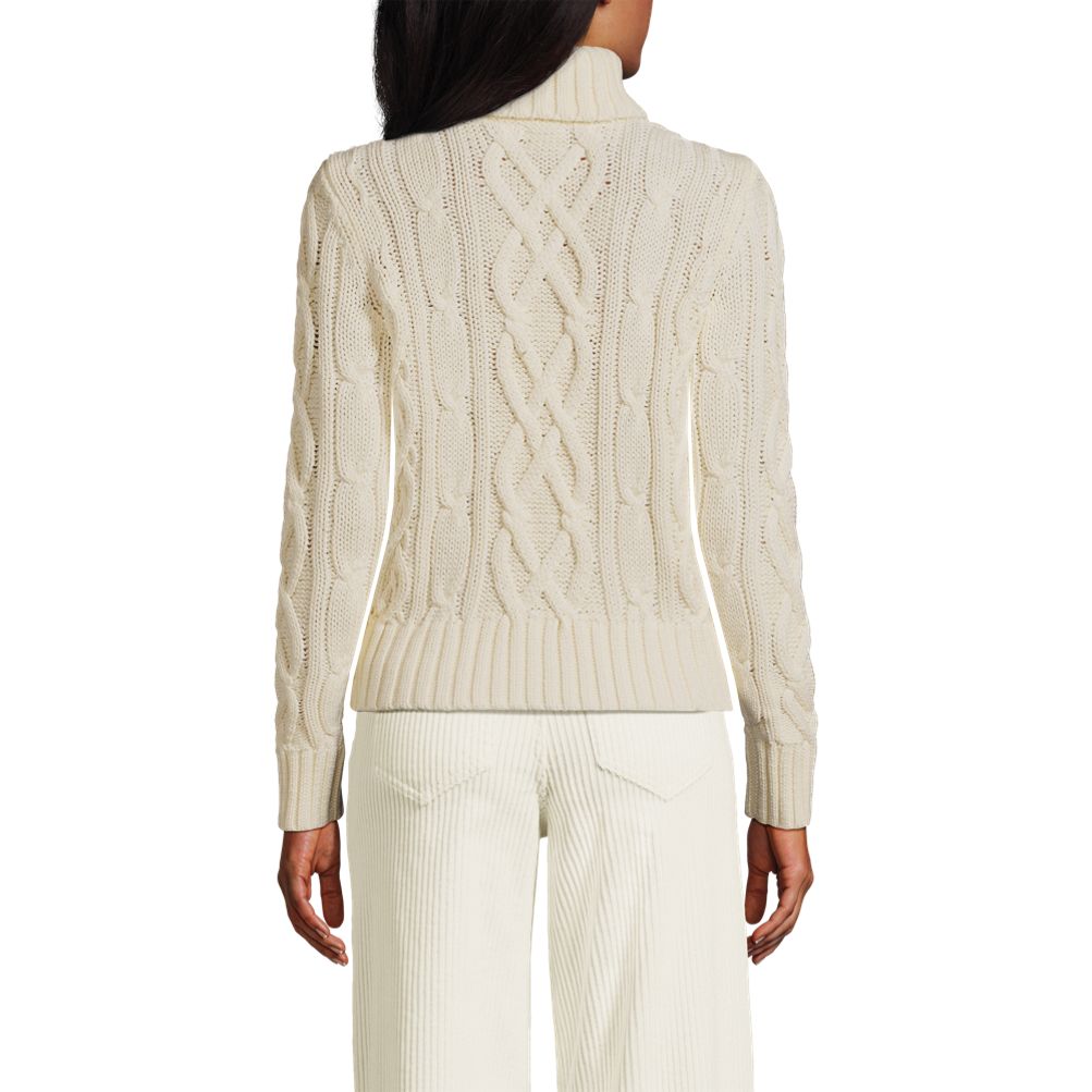 売れ筋商品|||ランズエンド ニット&セーター アウター レディース Plus Size Drifter Cable Turtleneck Sweater Fresh ivory 548759_LEPP_FB_5V4?$xl$&wid=
