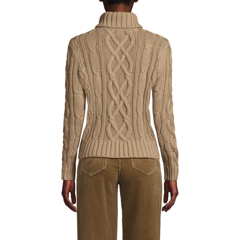 Women's Drifter Cable Turtleneck Sweater Lands' End