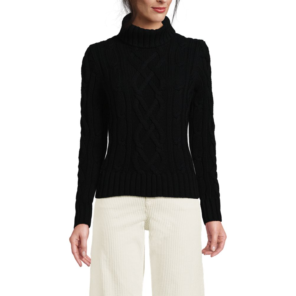 売れ筋商品|||ランズエンド ニット&セーター アウター レディース Plus Size Drifter Cable Turtleneck Sweater Fresh ivory Women's Drifter Cable Turtleneck Sweater | Lands' End