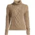 Women's Plus Size Drifter Cable Turtleneck Sweater, Front