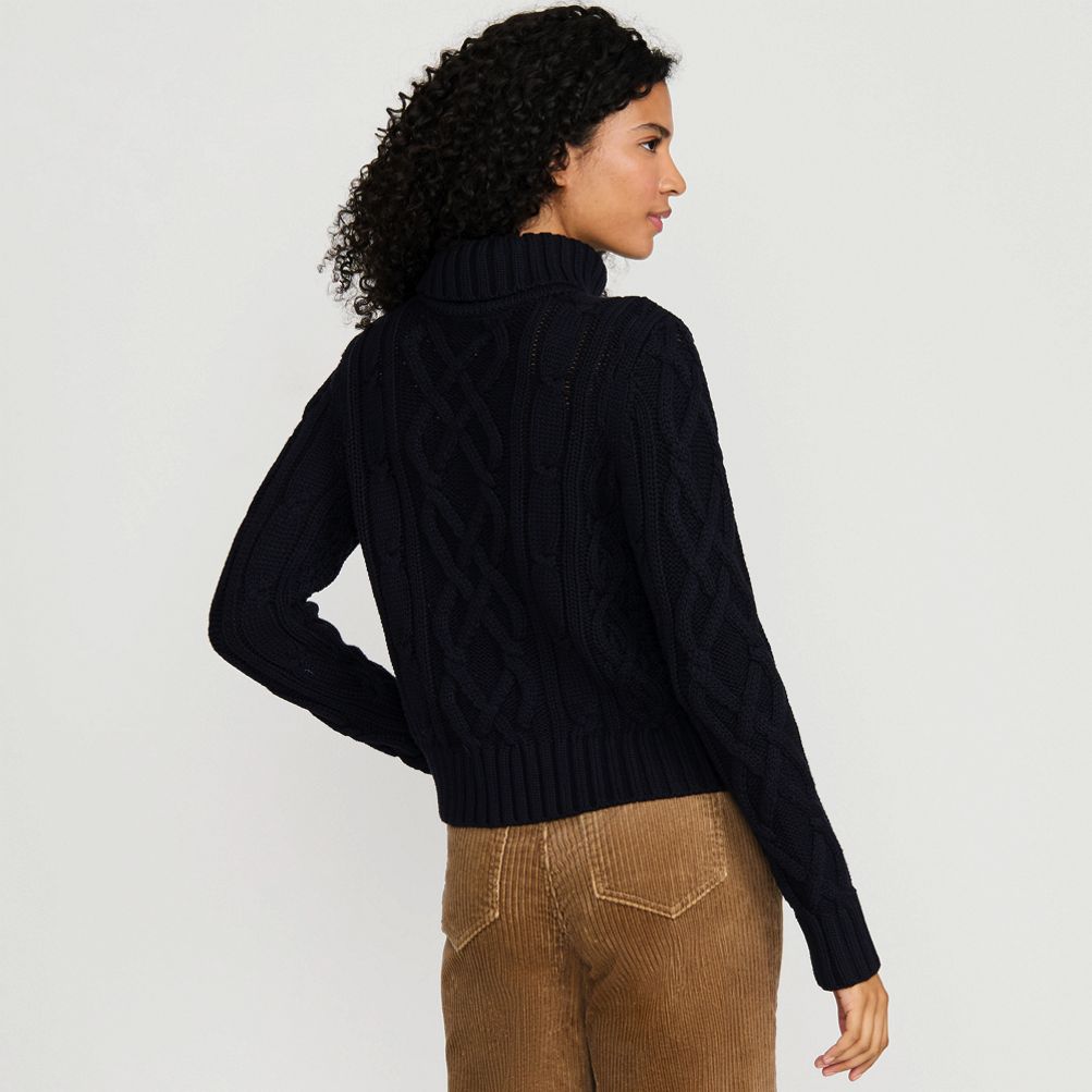 売れ筋商品|||ランズエンド ニット&セーター アウター レディース Women's Drifter Cable Turtleneck Sweater Gray heather Women's Drifter Cable Turtleneck Sweater | Lands' End