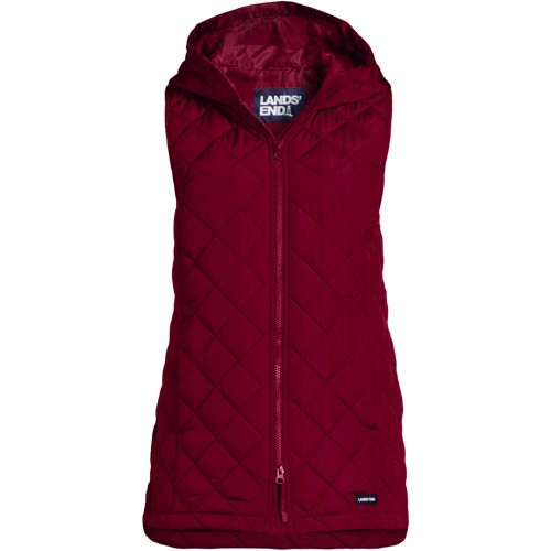 Shops Land’s End Down Puffer Long Hooded Vest Coat