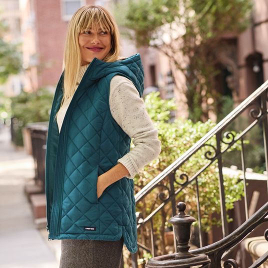 Lands end quilted vest best sale