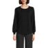 Women's Long Sleeve Lightweight Jersey Pintuck Embroidery Top, Front