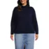 Women's Plus Size Fine Gauge Cotton Turtleneck Sweater, Front