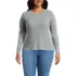 Women's Plus Size Lightweight Waffle Long Sleeve Crew Neck T-Shirt, Front