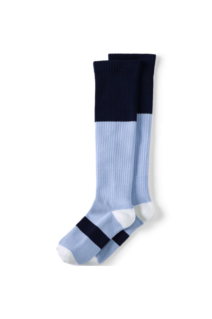 Lands' End Women's Travel Compression Socks In Blue