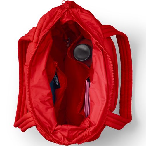  Lands' End Ultraleichte Verstaubare Stepptasche Wanderweight, Damen, Größe:null Regular, Rot, Nylon, By Lands' End 