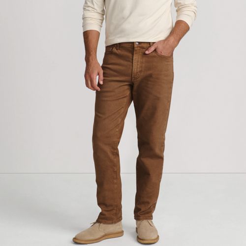  Lands' End Stretch-jeans Mit Flanellfutter Im Classic Fit, Herren, Größe:48-50 76 Regular, Beige, Baumwoll-mischung, By Lands' End 