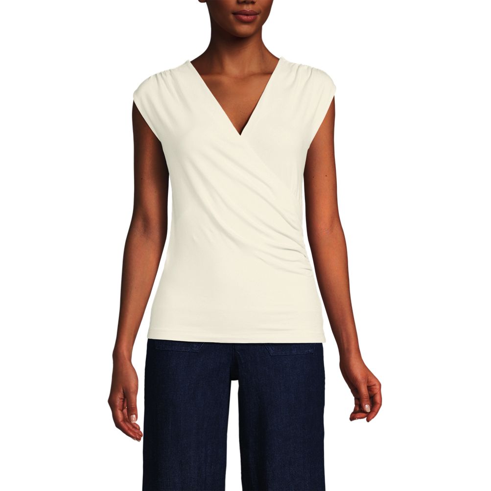 売れ筋商品|||ランズエンド カットソー トップス レディース Women's Lightweight Jersey Top White Lands' End Women's Plus Size Lightweight Jersey Skimming