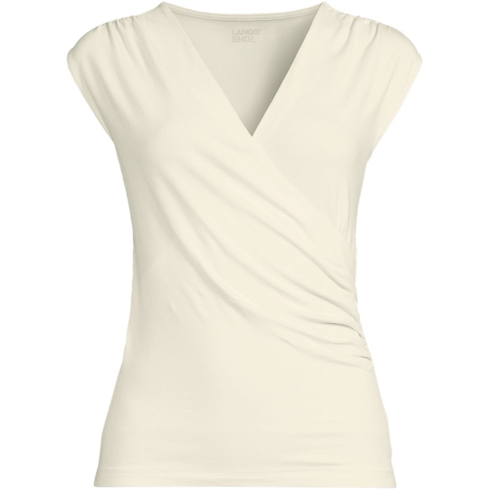 売れ筋商品|||ランズエンド カットソー トップス レディース Women's Lightweight Jersey Top White Lands' End Women's Plus Size Lightweight Jersey Skimming