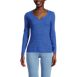 Women's Lightweight Waffle Long Sleeve Notch Neck T-Shirt, Front