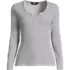 Women's Lightweight Waffle Long Sleeve Notch Neck T-Shirt, Front