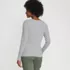 Women's Lightweight Waffle Long Sleeve Notch Neck T-Shirt, Back