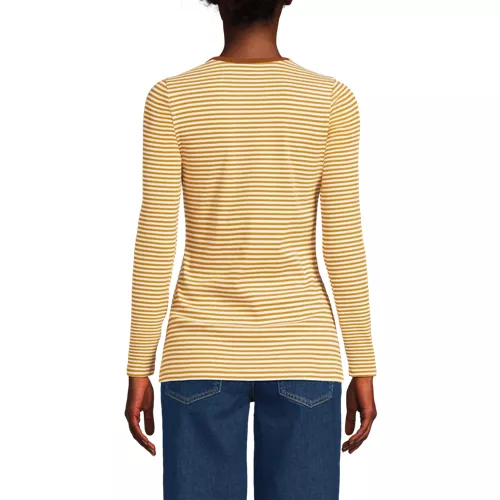 Women's Long Sleeve Micro Rib T-Shirt, Back