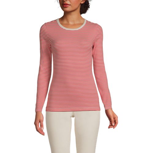 Women's Long Sleeve Micro Rib T-Shirt, Front